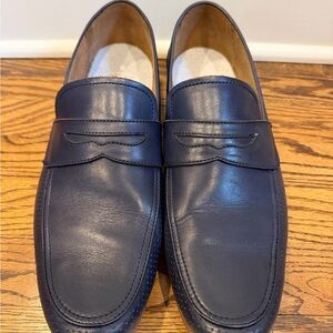 Mens leather loafers- size 12 navy